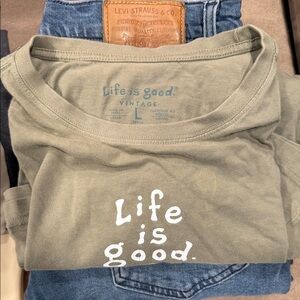 Life Is Good Sage Green Tee